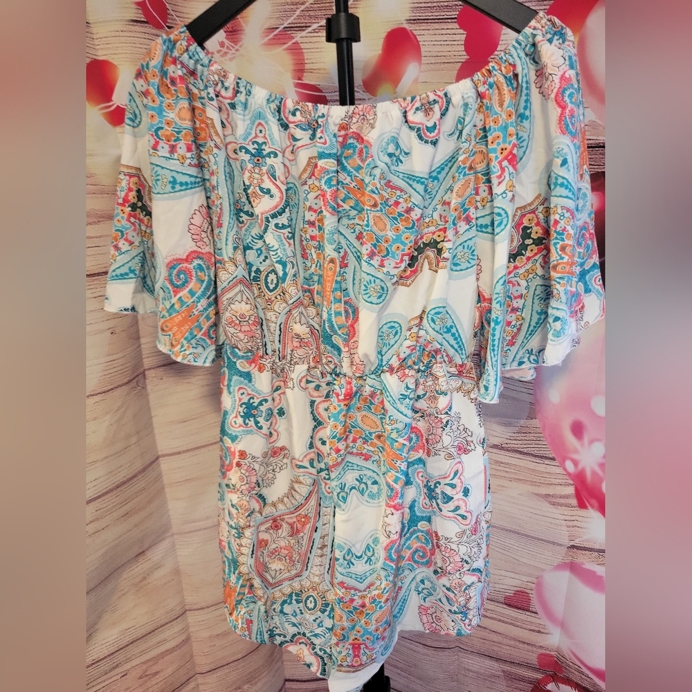 SHEIN Floral Off-Shoulder Romper - Picture 3 of 5